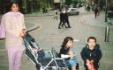 Rahila Azam and children in Glasgow city centre