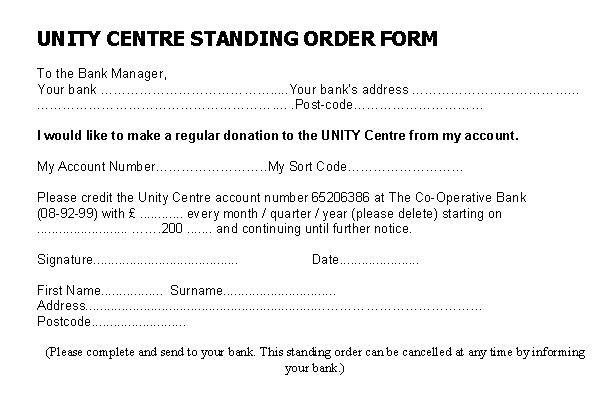 standing order formsstanding